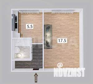 1-к квартира, вторичка, 29м2, 5/5 этаж