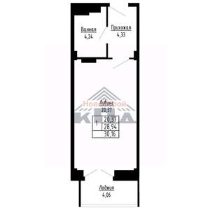 1-к квартира, вторичка, 30м2, 15/16 этаж