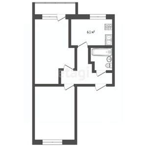 2-к квартира, вторичка, 47м2, 2/5 этаж