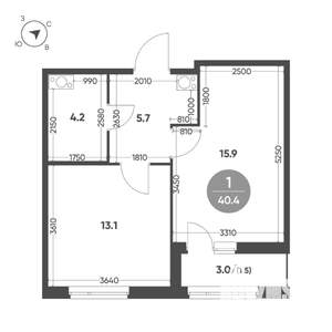 1-к квартира, вторичка, 40м2, 4/5 этаж