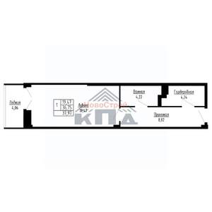1-к квартира, вторичка, 38м2, 7/16 этаж