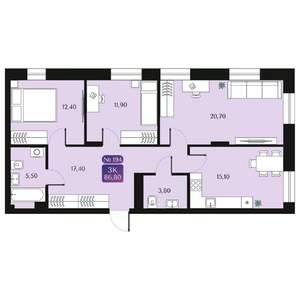 3-к квартира, вторичка, 87м2, 6/9 этаж