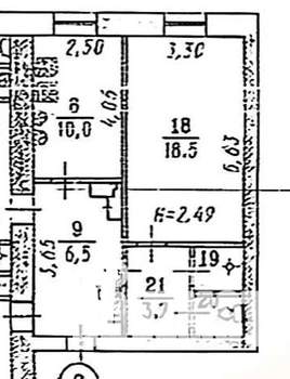 1-к квартира, вторичка, 25м2, 4/9 этаж
