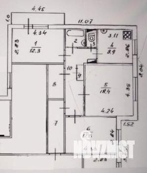 3-к квартира, вторичка, 75м2, 3/16 этаж