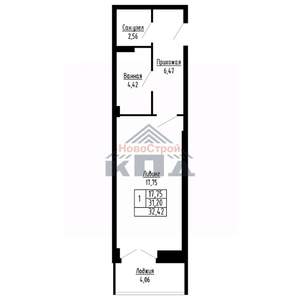 1-к квартира, вторичка, 32м2, 8/16 этаж