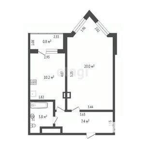 1-к квартира, вторичка, 41м2, 7/10 этаж