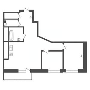 2-к квартира, вторичка, 66м2, 9/14 этаж