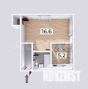 1-к квартира, вторичка, 29м2, 1/3 этаж