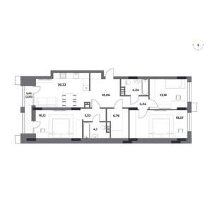 3-к квартира, строящийся дом, 105м2, 3/12 этаж