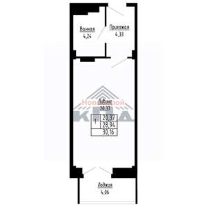 1-к квартира, вторичка, 30м2, 16/16 этаж