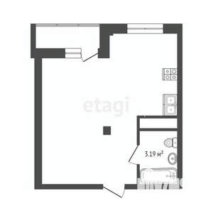 1-к квартира, сданный дом, 30м2, 6/8 этаж