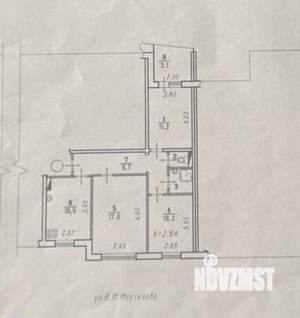 3-к квартира, вторичка, 63м2, 2/5 этаж