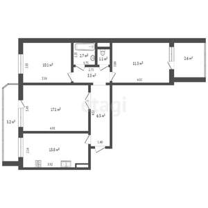 3-к квартира, вторичка, 66м2, 1/10 этаж