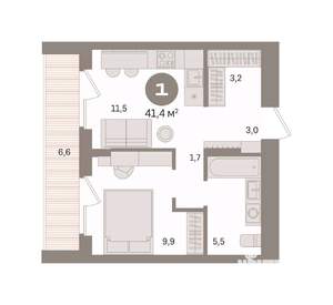 1-к квартира, вторичка, 41м2, 14/16 этаж