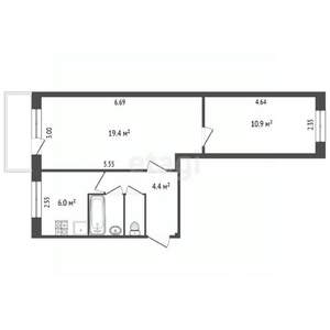 2-к квартира, вторичка, 44м2, 5/5 этаж