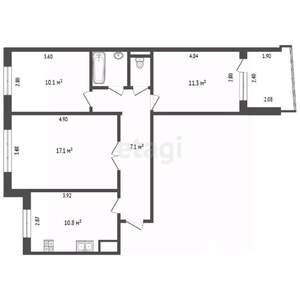 3-к квартира, вторичка, 64м2, 9/9 этаж