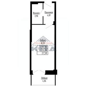 1-к квартира, вторичка, 28м2, 15/16 этаж