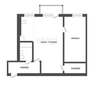 2-к квартира, вторичка, 45м2, 4/5 этаж