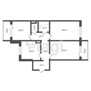 3-к квартира, вторичка, 70м2, 10/10 этаж