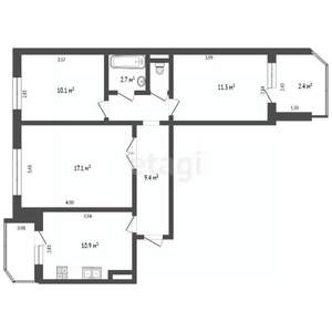 3-к квартира, вторичка, 63м2, 8/10 этаж