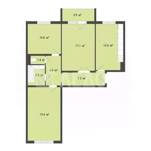 3-к квартира, вторичка, 77м2, 9/10 этаж