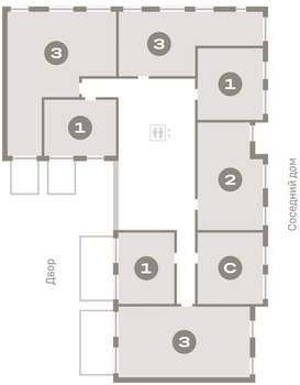 1-к квартира, вторичка, 56м2, 2/16 этаж