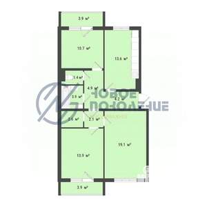 3-к квартира, вторичка, 76м2, 9/10 этаж