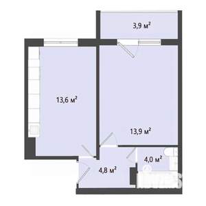1-к квартира, строящийся дом, 36м2, 10/10 этаж
