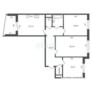 3-к квартира, вторичка, 63м2, 2/9 этаж