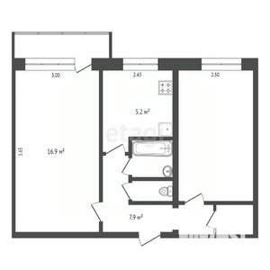 2-к квартира, вторичка, 44м2, 5/5 этаж