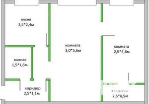 2-к квартира, вторичка, 45м2, 3/5 этаж