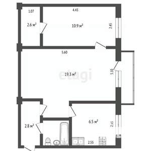 2-к квартира, вторичка, 45м2, 2/5 этаж