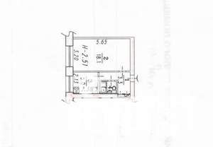 1-к квартира, вторичка, 29м2, 4/5 этаж