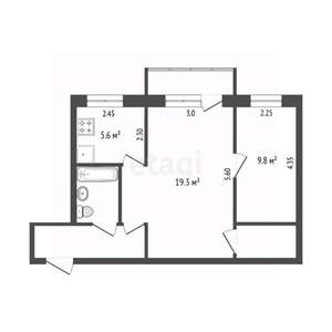 2-к квартира, вторичка, 46м2, 4/5 этаж
