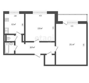 2-к квартира, вторичка, 70м2, 8/10 этаж