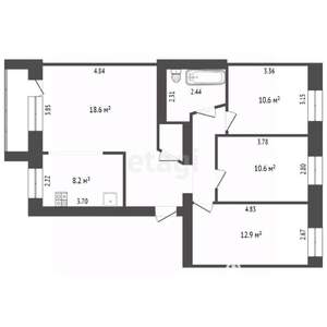 4-к квартира, вторичка, 77м2, 4/5 этаж