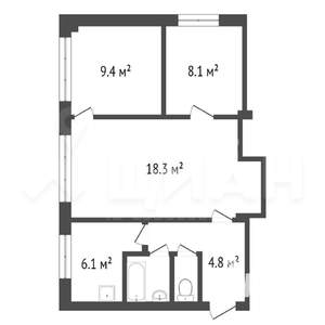 3-к квартира, вторичка, 49м2, 1/5 этаж