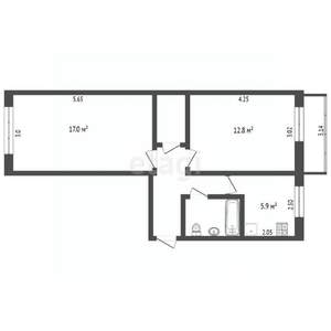 2-к квартира, вторичка, 48м2, 3/5 этаж