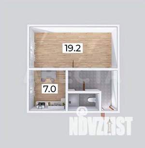 1-к квартира, вторичка, 35м2, 1/2 этаж