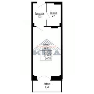 1-к квартира, вторичка, 31м2, 5/16 этаж