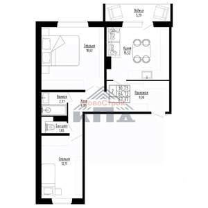 2-к квартира, строящийся дом, 67м2, 3/8 этаж