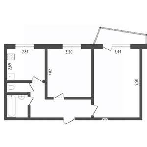 2-к квартира, вторичка, 52м2, 4/10 этаж