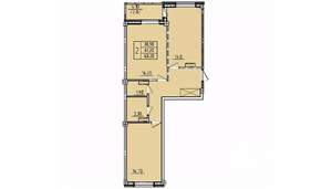 2-к квартира, строящийся дом, 65м2, 3/10 этаж