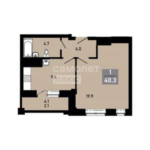 1-к квартира, вторичка, 40м2, 5/18 этаж