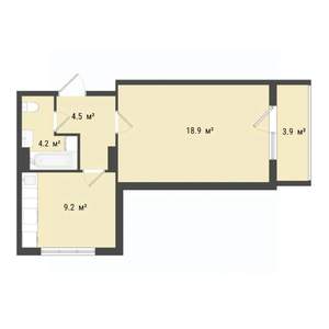 1-к квартира, строящийся дом, 37м2, 10/10 этаж