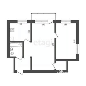 2-к квартира, вторичка, 40м2, 5/5 этаж