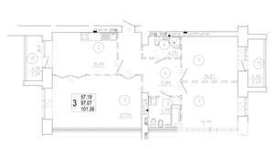 3-к квартира, вторичка, 101м2, 8/8 этаж