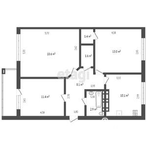 3-к квартира, вторичка, 68м2, 15/16 этаж