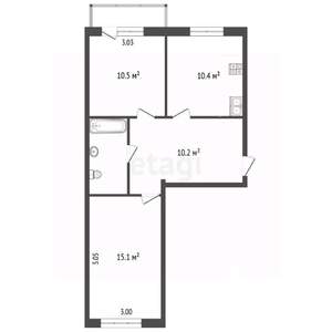 2-к квартира, вторичка, 50м2, 2/5 этаж