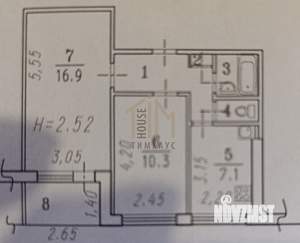 2-к квартира, вторичка, 43м2, 4/9 этаж